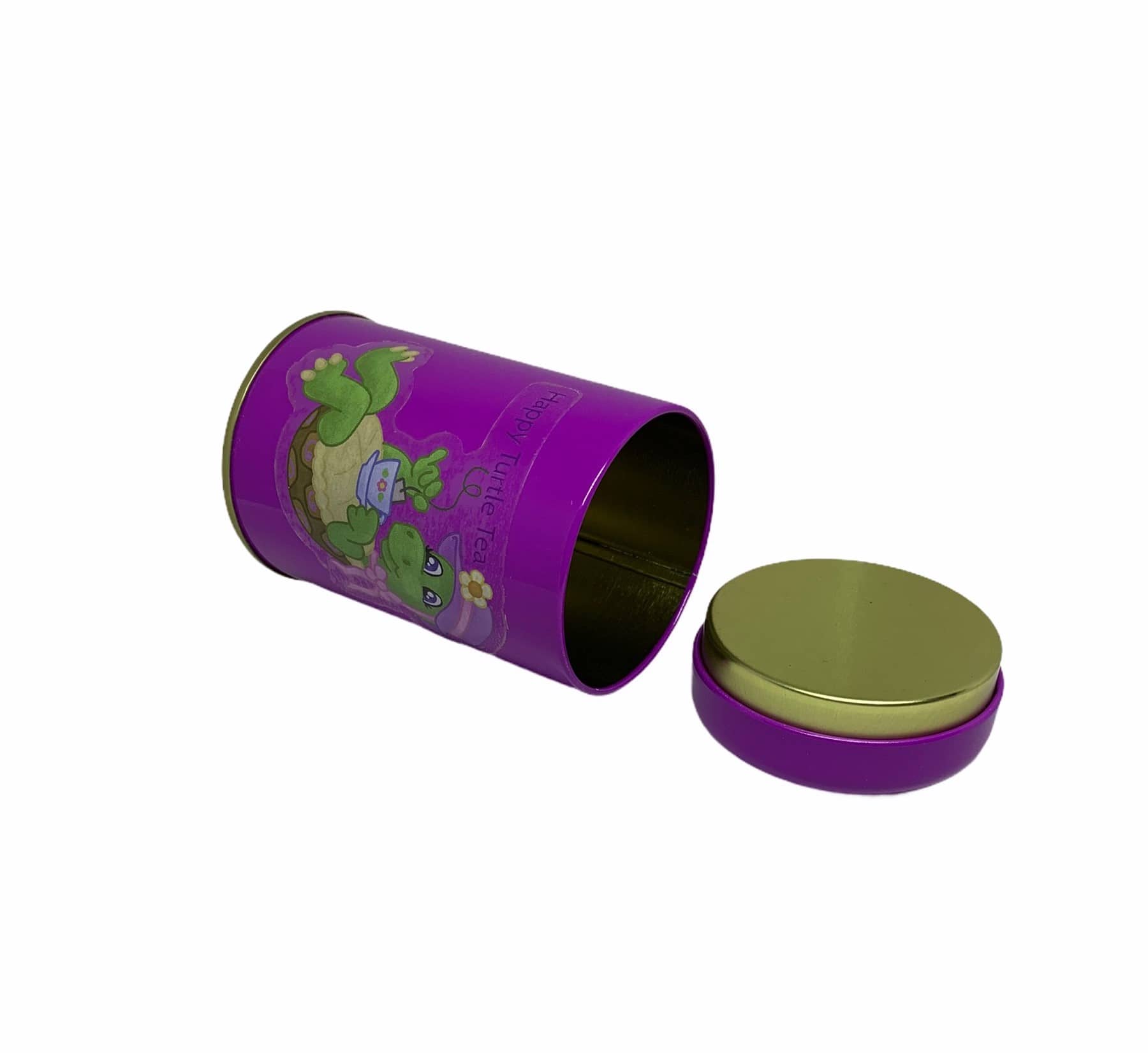 50 Gram Tea Tin - Purple - Open